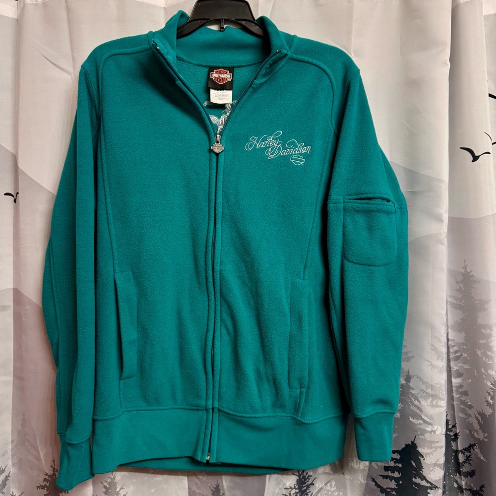 Harley Davidson Fleece Jacket Women's L large Full Zip Indianapolis IN
